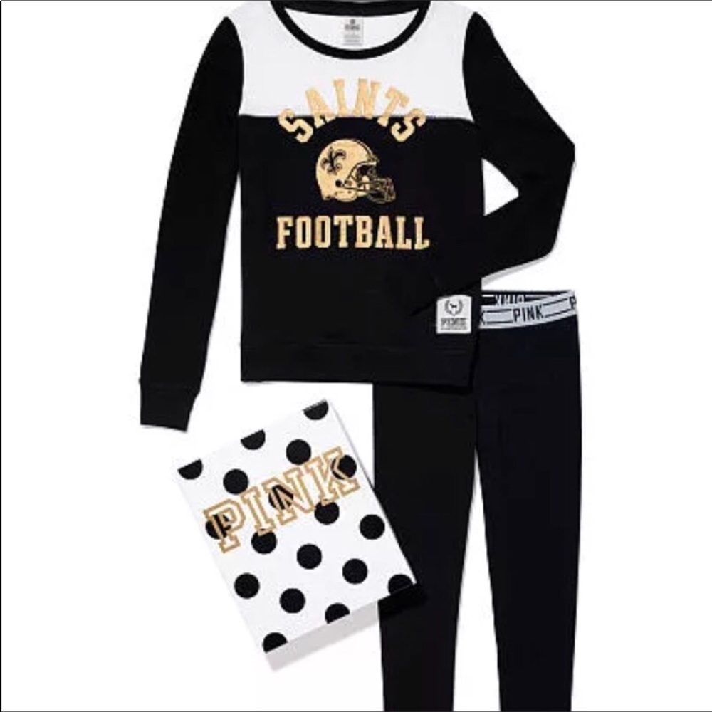 VS Pink NFL New Orleans Saints Pullover &Pant Set